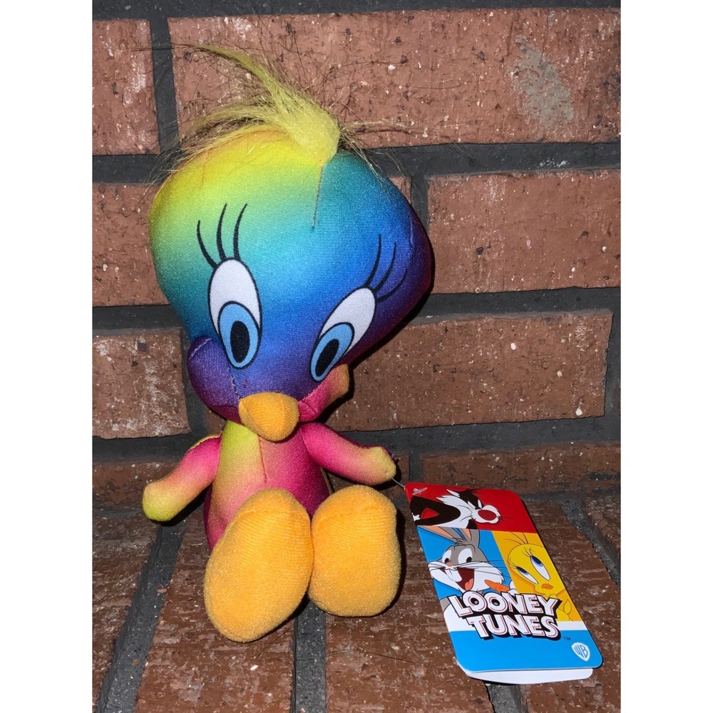 Looney Tunes 8" Tweety Bird Rainbow Plush Toy Factory Warner Bros 2022 NWT